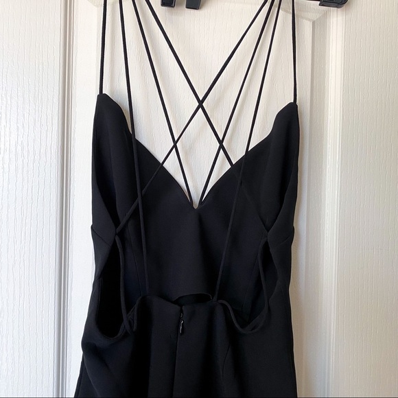 MISHA Dress Bernadina Crisscross Open Back Plunging Bodycon Black 10 NWT - Picture 4 of 7